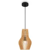 Maytoni Roots hengelampe, Ø 20 cm, høyde 31 cm, tre/svart