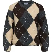 Object Børstet Argyle Strikket Pullover