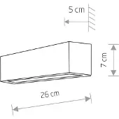 Euluna Vegglampe Straight XS, bredde 26 cm, hvit