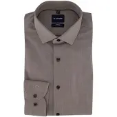 Olymp Level 5 24/Seven Skjorte Taupe Brun Størrelse