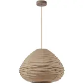 LINDBY hengelampe Autumn, taupe, Ø 40 cm, lin, dråpeformet