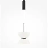 Maytoni LED-hengelampe Kyoto, svart/hvit, Ø 22 cm, glass