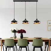Opviq Hengelampe Yildo, lengde 146 cm, svart/kobber, 3 lyskilder