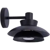 LUCANDE utendørs vegglampe Thais, svart, metall, Ø 25 cm