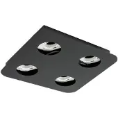 LINDBY taklampe Jyla, matt svart, 25 x 25 cm, 4 lyskilder