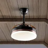 Schuller Valencia LED-takvifte Vento svart/bronse/røykfarget Ø 90 cm stillegående