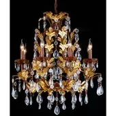 Clayre & Eef CR12 lysekrone, 8 lyskilder, med glassforheng