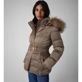 GUESS for woman. W6BL38W4087 Marina short jacket with brown down filling (S), Casual, Polyester