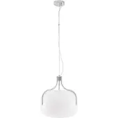 LUCANDE hengelampe Christo, Ø 42 cm, krom/hvit, glass
