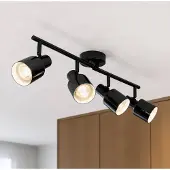 LINDBY downlight Ovelia, svart, 80 cm, 4 lyskilder, E27