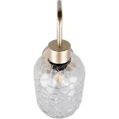 Reality Vegglampe Emelie, gullfarget/klar, metall, glass, E27