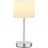 HELL LED-bordlampe Abby, aluminiumsfarget, høyde 34 cm, metall/glass