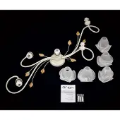 Orion Taklampe Sisi, 5 lyskilder, elfenben-gull