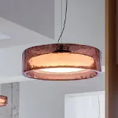 Marset LED-hengelampe Ringo, Ø 70 cm, rosé, TRIAC plast