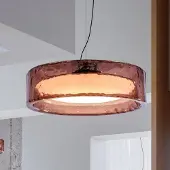 Marset LED-hengelampe Ringo, Ø 90 cm, rosé, TRIAC plast