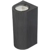 LINDBY utendørs vegglampe Aluvo, antrasitt, 16 cm, IP65 Riffel