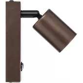 TK Lighting Veggspot Top, justerbar, bryter, brun, 1 lyskilde