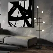 BOPP LED-gulvlampe Cross, svart, aluminium, dimbar