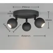 Reality Taklampe Enaro, antrasitt, metall, GU10 Mini