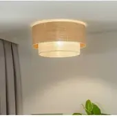 Duolla Taklampe Boho, brun/beige, Ø 60 cm, tekstil