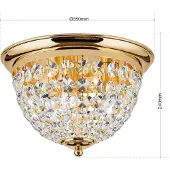 Orion Taklampe Plafond, gull/transparent, Ø 35 cm