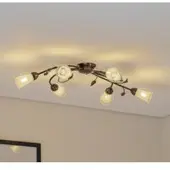 ONLI Taklampe Liliana, 6 lyskilder, svart, rødgull, metall
