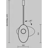 Maytoni Evolution LED-hengelampe, grå/hvit, svingbar