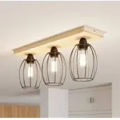 Britop Taklampe Beevly, tre og metall, 3 lyskilder