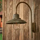 MORETTI Casale utendørs vegglampe, høyde 60 cm, antikk messing