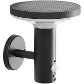 PRIOS LED-solcellelampe for veggmontering, Kalen, 17 cm, svart, sensor