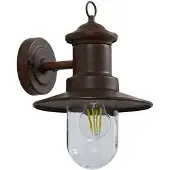 LINDBY utendørs vegglampe Eloretta, rustfarget, stål
