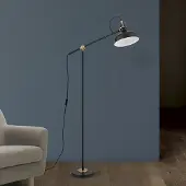 Orion Schiller gulvlampe, svart, metall, 153 cm, justerbar
