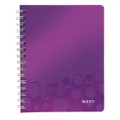Leitz Notatbok WOW PP A5 Linjer 80 ark Lilla