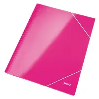 Leitz WOW - 3-fliksmappe - for A4 (210 x 297 mm) - kapasitet: 250 ark - metallisk rosa