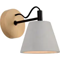 Lucide Possio - Vegglampe med skjerm i betong og treverk