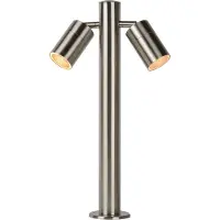 Lucide Uteveilampe ARNE, kromfarget, med 2 lyskilder. Høyde 50 cm, IP44, GU10-LED