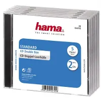 Hama CD Double Jewel Case Standard - CD-cover - kapasitet: 2 CD - gjennomsiktig (en pakke 5)