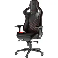 Noblechairs EPIC - Stol - ergonomisk - armlener - roterende - nylon, polyuretan, skumplast, polyuretan fauxlær - svart, rød