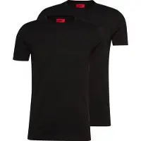 HUGO for man. 50325440 Pack of 2 black Round T-shirts (XL), Casual, Cotton, Short sleeve, Sustainable