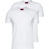 HUGO for man. 50325417 Pack 2 T-shirts, white, V-neck, V-neck, white (L), Casual, Cotton, Short sleeve, Sustainable