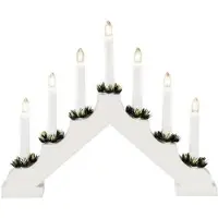 Konstsmide Adventstake Hvit tre 7 lys 30cm