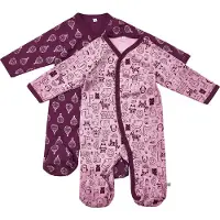 Pippi Baby Pippi Nattdrakter M/f - 2-pack - Rosa/Lilla m. Trykk - - 2 år (92) - Nattdrakt