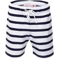 Petit Crabe Badeshorts - Alex - Hvit/Marine Stripet - - 7-8 år (122-128) - Badetøy