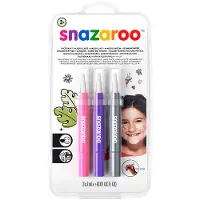 Snazaroo Ansiktsmaling - Penselmaling - 3 stk. - Rosa/Lilla/Sølv - - OneSize - Sminke