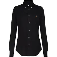 Ralph Lauren for woman. 211664427010 Slim fit oxford shirt in black cotton jersey (S), Casual, Long sleeve
