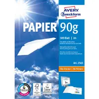 Avery Premium 2563 - Hvit - A4 (210 x 297 mm) - 90 g/m² - 500 ark vanlig papir
