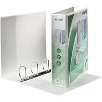 Leitz presentasjonsringperm, A4 overbredde, hvit, 4 D-ringmekanikk, ryggbredde: 77 mm, ringdiameter: 50 mm (4287-00-01)