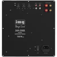 Monacor SAM-500D, 500 W, Aktiv subwoofer, 20 - 200 Hz, 700 W, 22000 ohm (O), Sort