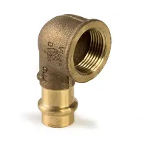 Viega Sanpress vinkel 1x22mm 90 grader af rødgods, SC-Contur muffe/muffe