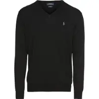 Ralph Lauren for man. 710670789003 Slim fit cotton V-neck jumper black (XL), Casual, Classic